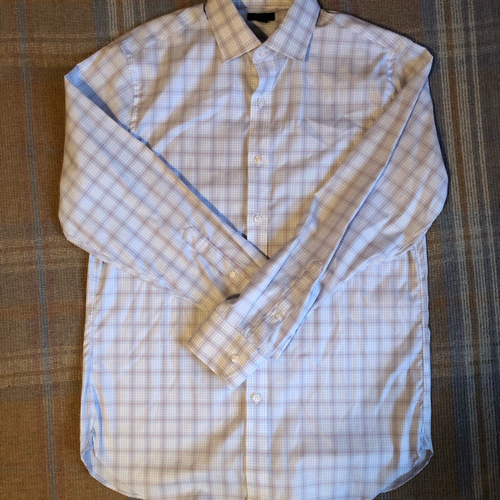 J. Crew Red & White Check Dress Shirt Classic Style